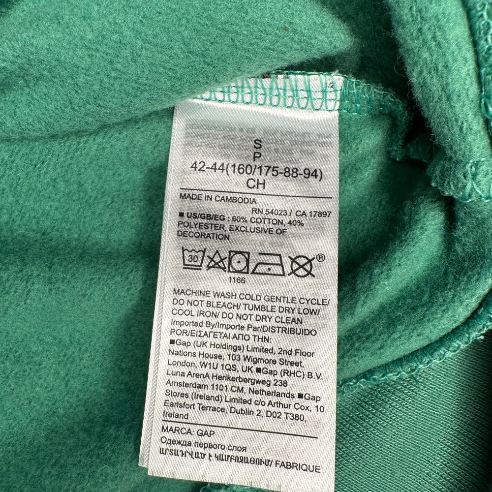 Gap Women's Grass Green Soft Cotton blend Sweatshirt/Hoodie Size Small - Picture 5 of 8